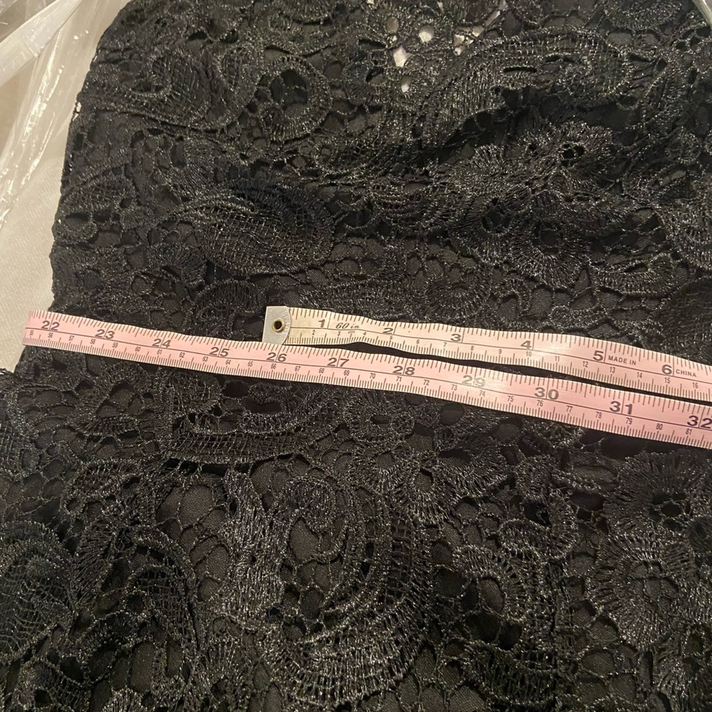 MANIJU Elegant Black Lace Maxi Evening Dress Cutout Open Back Size S - Picture 14 of 14